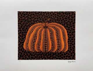Yayoi Kusama - Pumpkin černá x/500 - signováno, číslovaná edice, 65x50 cm