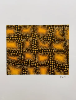 Yayoi Kusama - Yellow and Black Dots x/500 - signováno, číslovaná edice, 50x65 cm