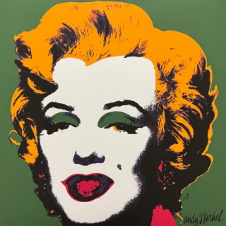 Andy Warhol - Marilyn Monroe zelená x/2400 - 60x60cm, limitovaná edice CMOA s certifikátem