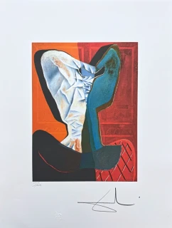 Salvador Dalí - Surrealist Figure in Blue - signováno, limitovaná edice, 50x66cm