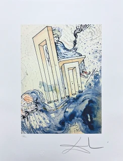 Salvador Dalí - The Smoking Figure - signováno, limitovaná edice, 50x66cm