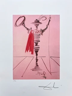 Salvador Dalí - Surrealist Figure in Red - signováno, limitovaná edice, 50x66cm