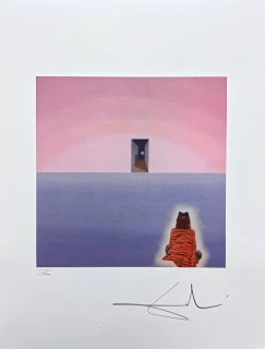 Salvador Dalí - Figure Facing a Door - signováno, limitovaná edice, 50x66cm