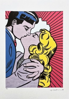 Roy Lichtenstein - The Kiss - signováno, 35x50cm, limitovaná edice 36/150