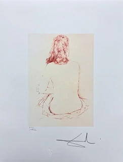 Salvador Dalí - Nude Woman from the Back - signováno, limitovaná edice, 50x66cm