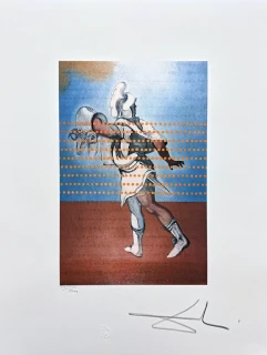 Salvador Dalí - Surrealist Knight on Horseback -  signováno, limitovaná edice, 50x66cm