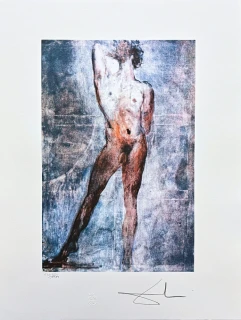 Salvador Dalí - Nude Woman with Raised Arm - signováno, limitovaná edice, 50x66cm
