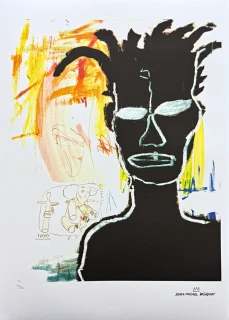 Jean-Michel Basquiat - Black Head with Ivory Sketches x/300 - limitovaná edice, signováno, 50x70cm