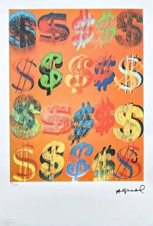 Andy Warhol - 20x Dollar Sign x/100 - edice Leo Castelli s certifikátem