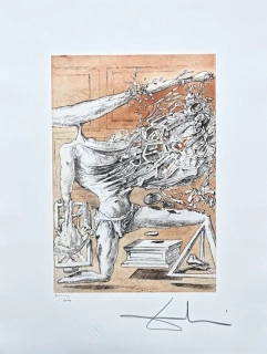 Salvador Dalí - Kneeling figure in decompotision - signováno, limitovaná edice, 50x66cm