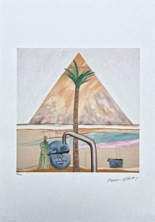 David Hockney - Great Pyramid at Giza 166/200 - limitovaná edice, s certifikátem, 35x50 cm