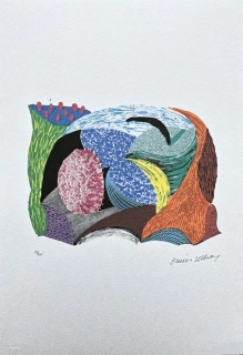 David Hockney - Blue Hang Cliff 174/200 - limitovaná edice, s certifikátem, 35x50 cm