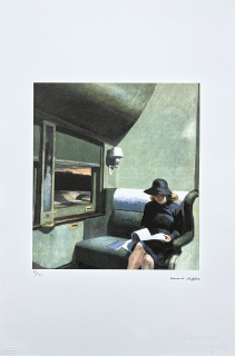 Edward Hopper - Compartment C Car 80/150 - limitovaná edice, s certifikátem, 38x57 cm
