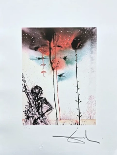 Salvador Dalí - Figure noire d'arabe - signováno, limitovaná edice, 50x66cm