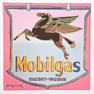 Andy Warhol - Mobilgas růžový 6/500 - signováno, 50x50cm, limitovaná edice CMOA s certifikátem