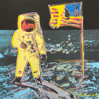 Andy Warhol - Moonwalk světle modrý 111/2400 - 60x60cm, limitovaná edice CMOA s certifikátem