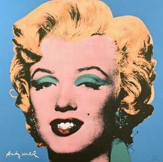 Andy Warhol - Marilyn Monroe světle modrá x/2400 - 60x60cm, limitovaná edice CMOA s certifikátem