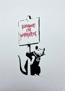 Banksy - Because im Worthless 62/150 číslovaná edice s certifikátem, 50x70cm