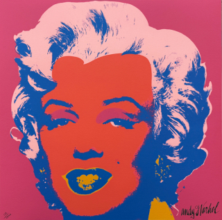 Andy Warhol - Marilyn Monroe červeno-oranžová x/2400 - 60x60, limitovaná edice CMOA s certifikátem
