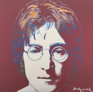 Andy Warhol - John Lennon červeno-hnědý x/2400 - 60x60cm, limitovaná edice CMOA s certifikátem
