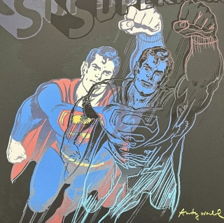 Andy Warhol - Superman modro-černý 323/2400 - 60x60cm, limitovaná edice CMOA s certifikátem