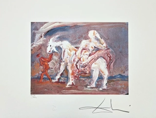 Salvador Dalí - Woman on a Ram - signováno, limitovaná edice, 50x66cm