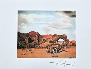 Salvador Dalí - The Automobile Clothed - signováno, limitovaná edice, 50x66cm