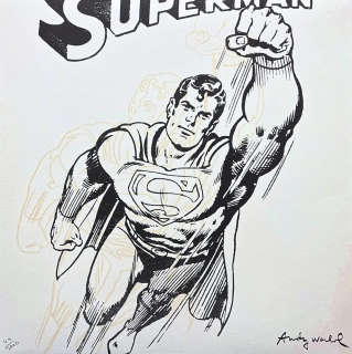 Andy Warhol - Superman černo-bílý 129/2400 - 60x60cm, limitovaná edice CMOA s certifikátem
