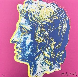 Andy Warhol - Alexander the Great tmavě fialový x/2400 - 60x60, limitovaná edice CMOA s certifikátem