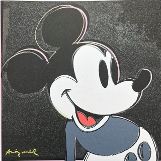 Andy Warhol - Mickey Mouse černý 582/2400 - 60x60cm, limitovaná edice CMOA s certifikátem