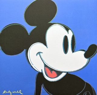 Andy Warhol - Mickey mouse modrý 523/2400 - 60x60cm, limitovaná edice CMOA s ceritifkátem