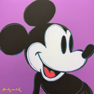 Andy Warhol - Mickey Mouse fialový 281/2400 - 60x60cm, limitovaná edice CMOA s ceritifkátem