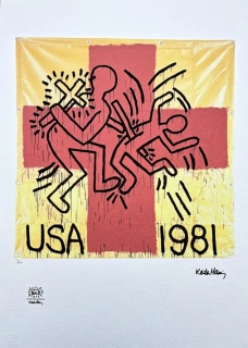 Keith Haring - After Exorcist 53/150 - signováno, limitovaná edice s certifikátem, 50x70 cm